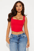 In Your Arms Corset Top - Red