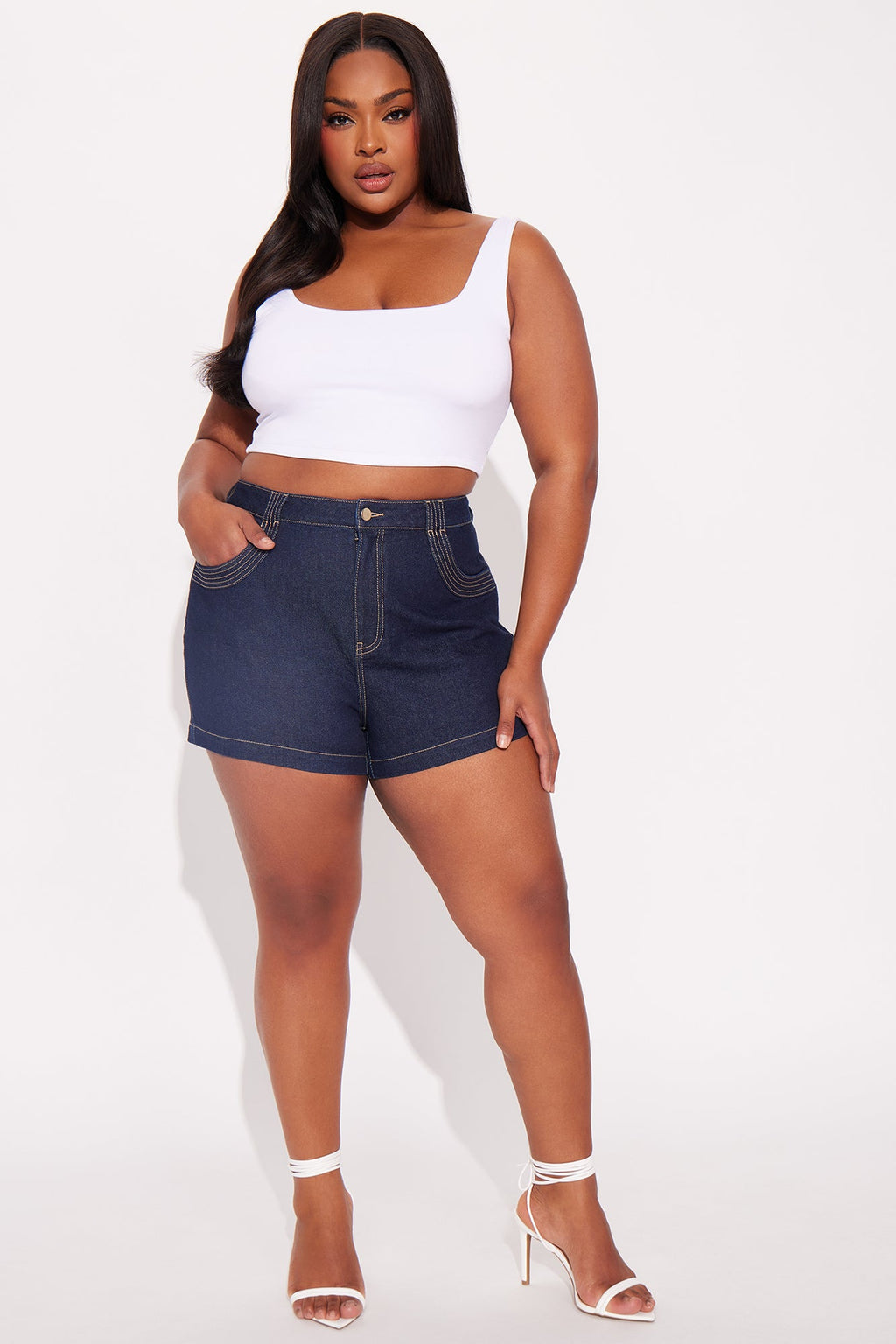 Good Ol' Days High Rise Denim Shorts - Dark Wash