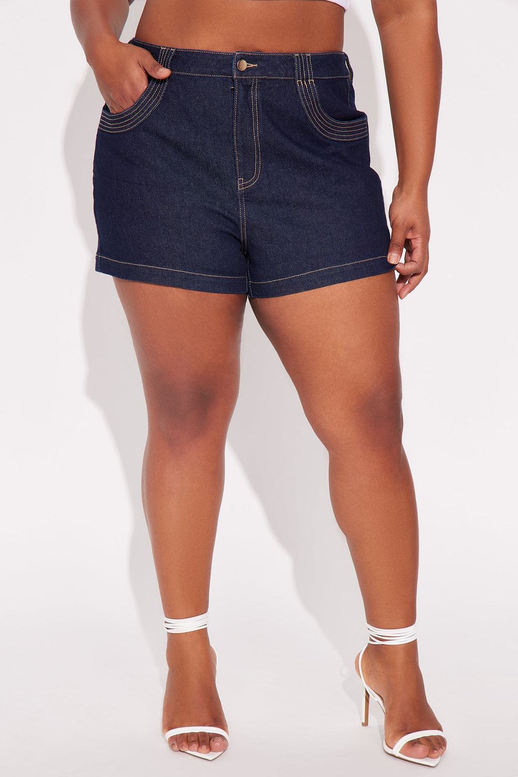 Good Ol' Days High Rise Denim Shorts - Dark Wash