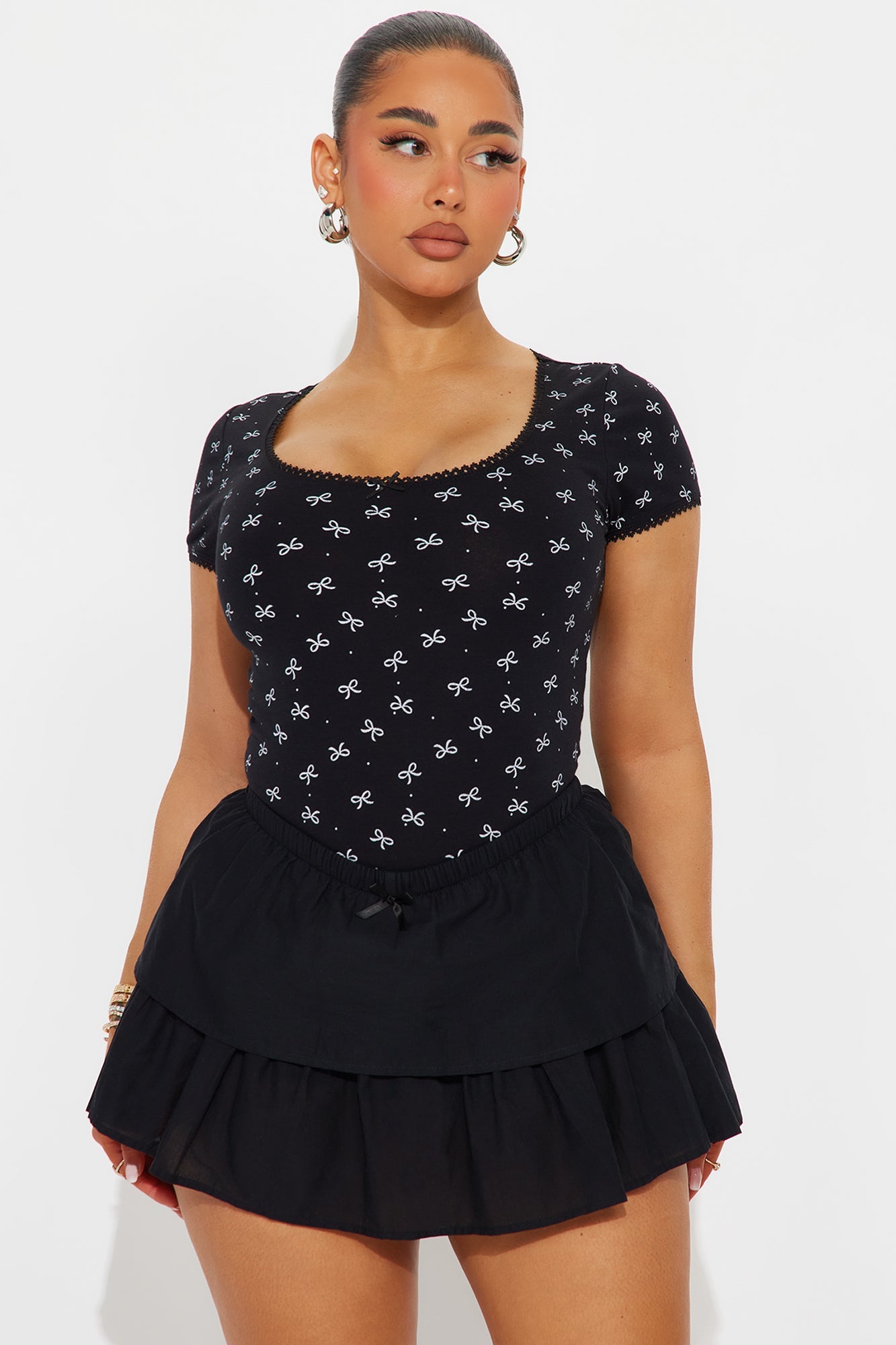 Rising Florals Baby Tee - Black/combo