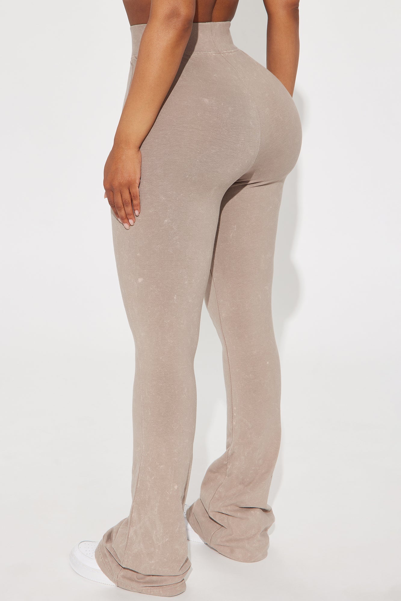 Stay Sporty Washed Wide Leg Pant - Taupe/combo