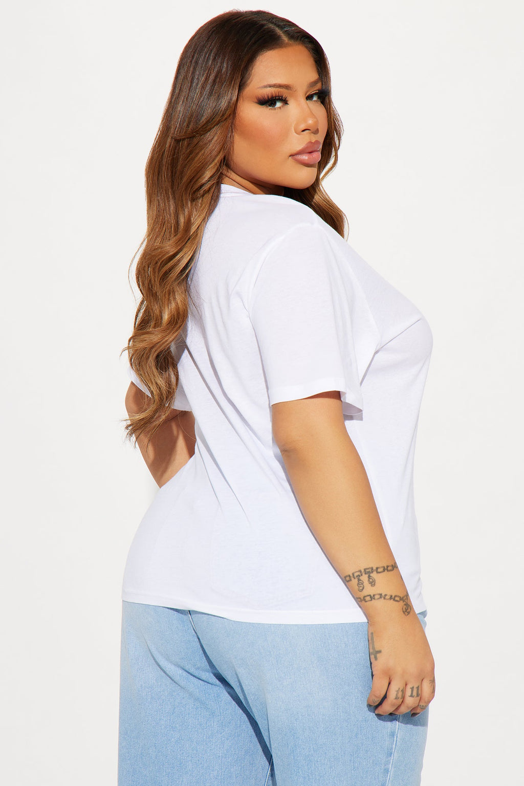 Ava V-Neck Tee - White