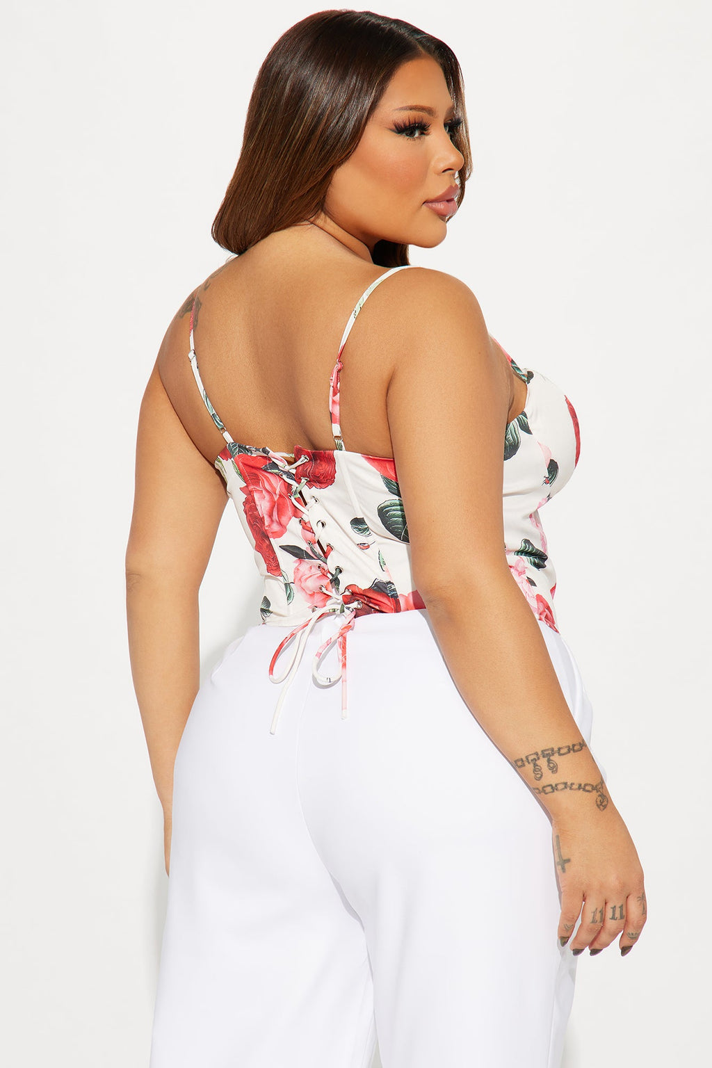 Rosa Floral Corset Top - White/combo