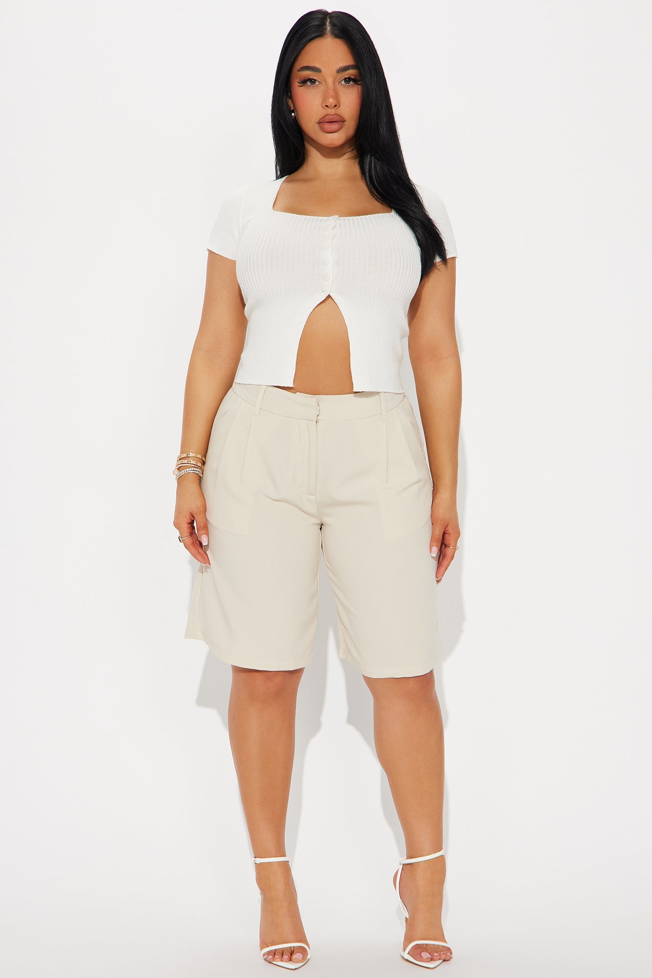 Rosie Trouser Bermuda Short - Oatmeal