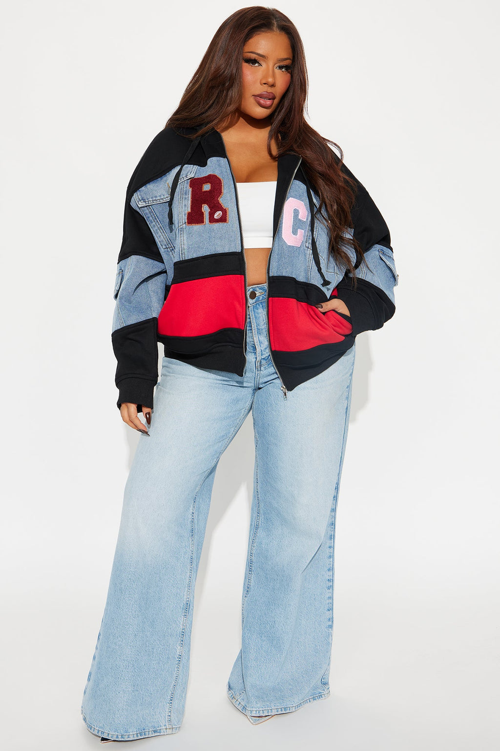 Street Smart Mix Media Jacket - Black/combo