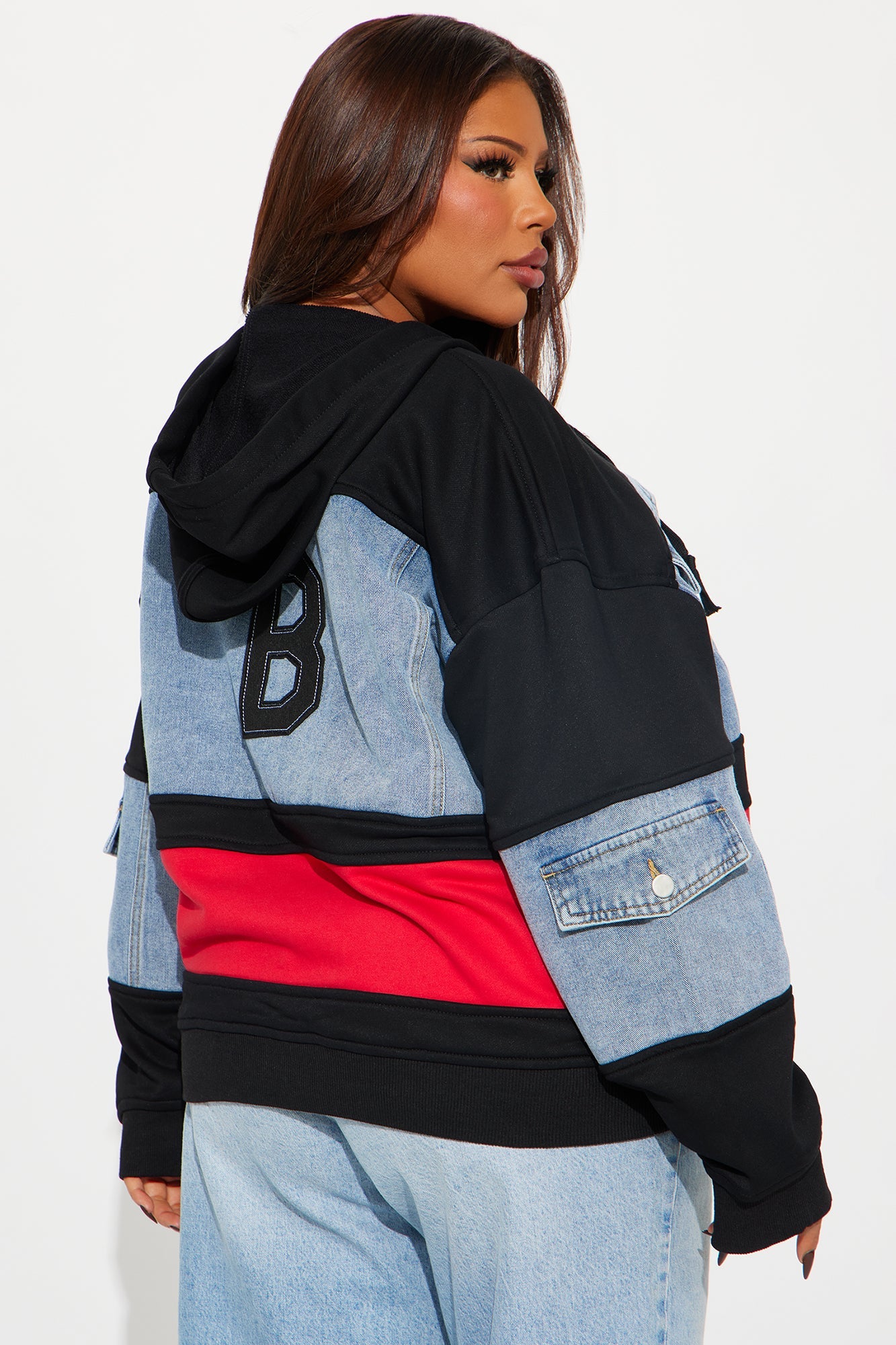 Street Smart Mix Media Jacket - Black/combo