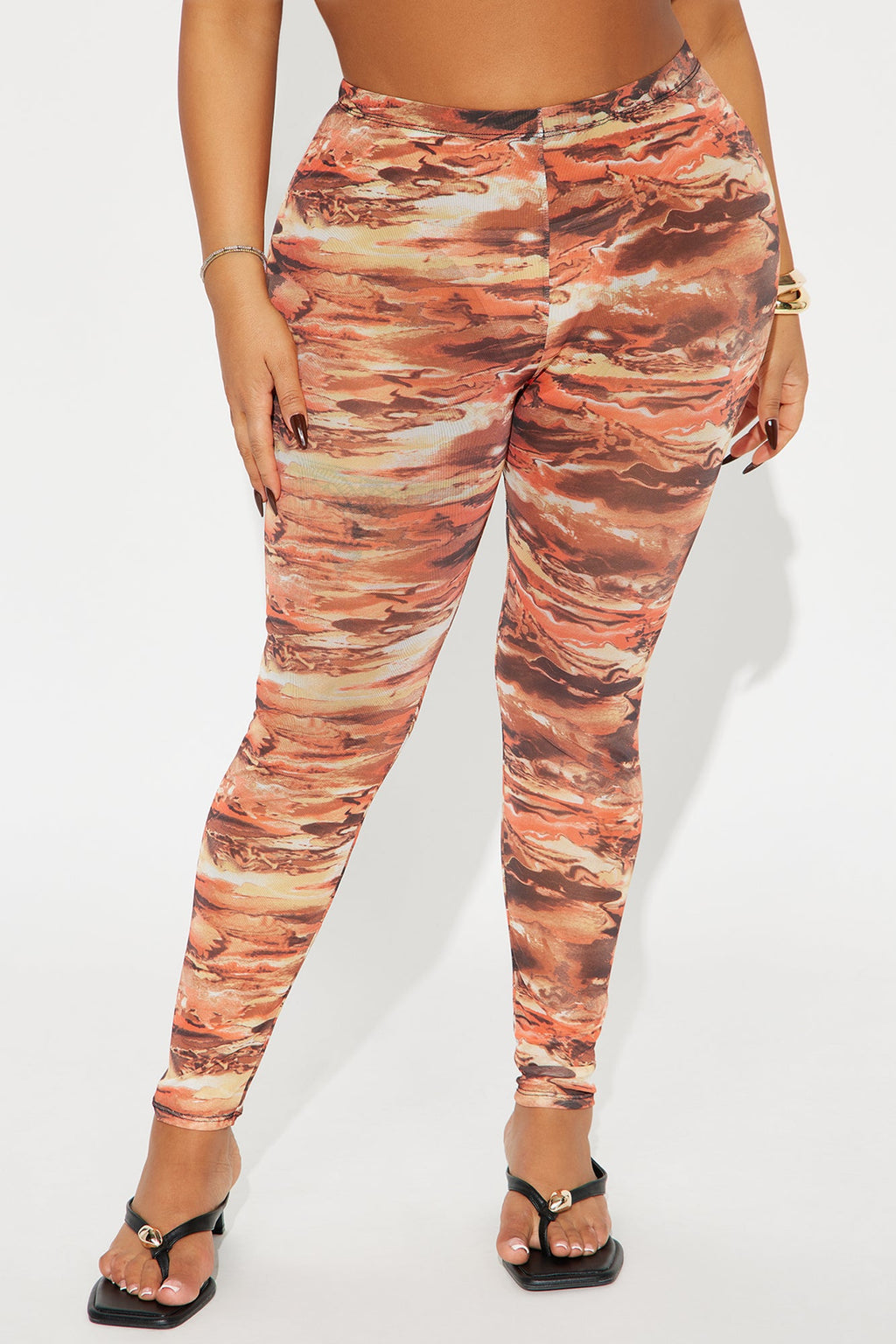 Amara Mesh Legging - Orange/combo