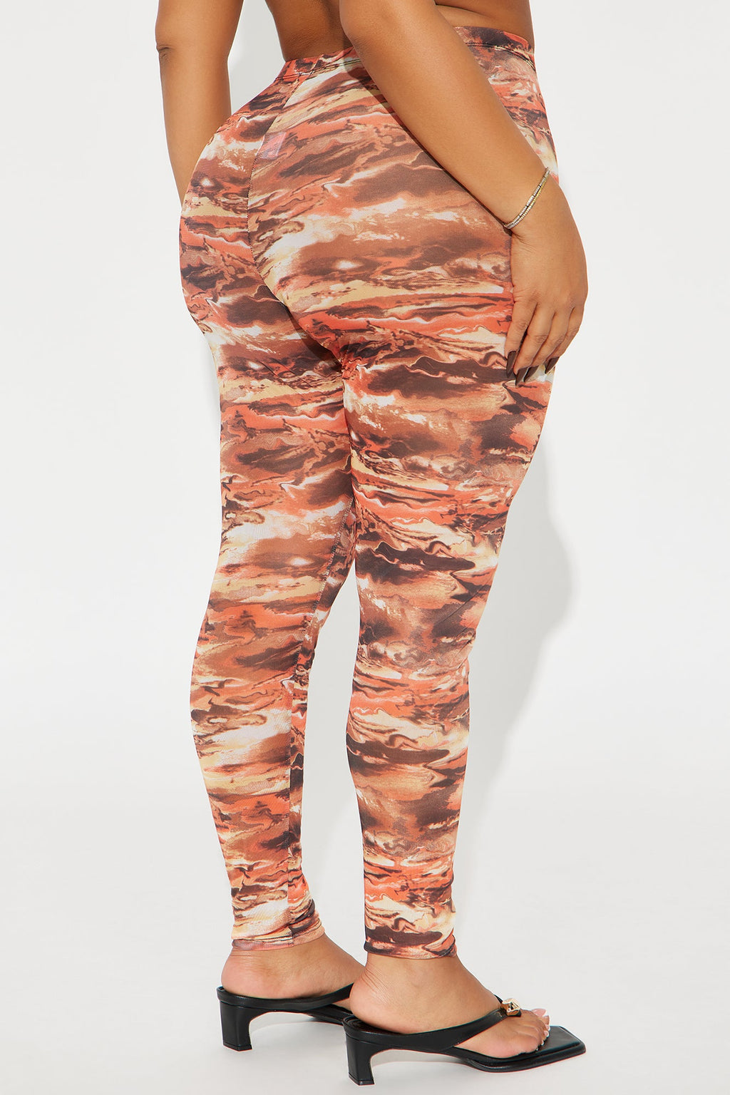 Amara Mesh Legging - Orange/combo
