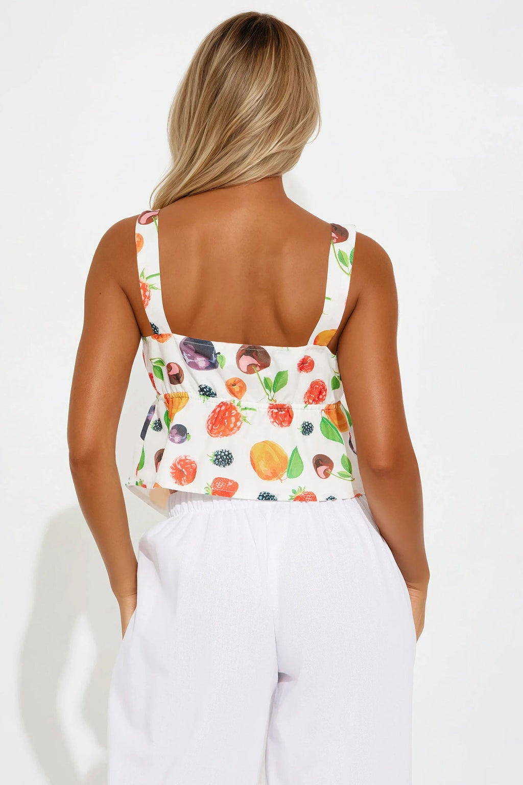 Delicate Taste Tie Front Top - White/combo