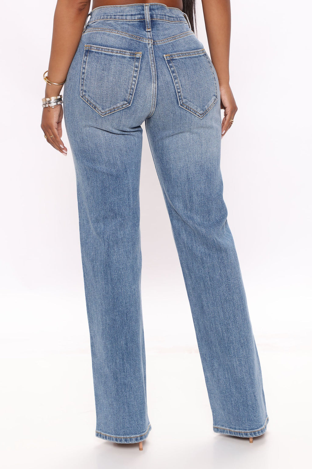 Be Authentic Slouchy Stretch Straight Leg Jeans - Medium Blue Wash