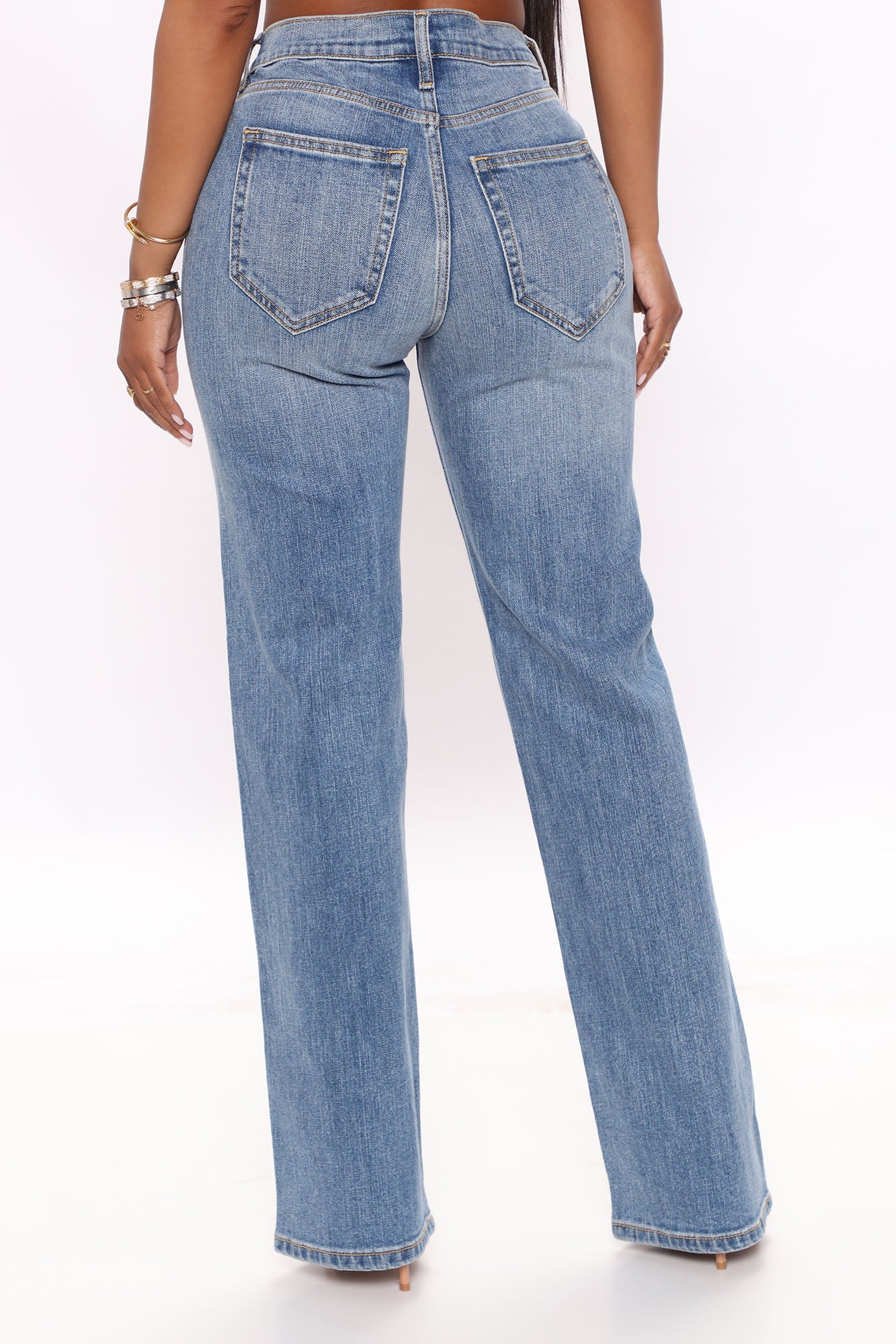 Be Authentic Slouchy Stretch Straight Leg Jeans - Medium Blue Wash