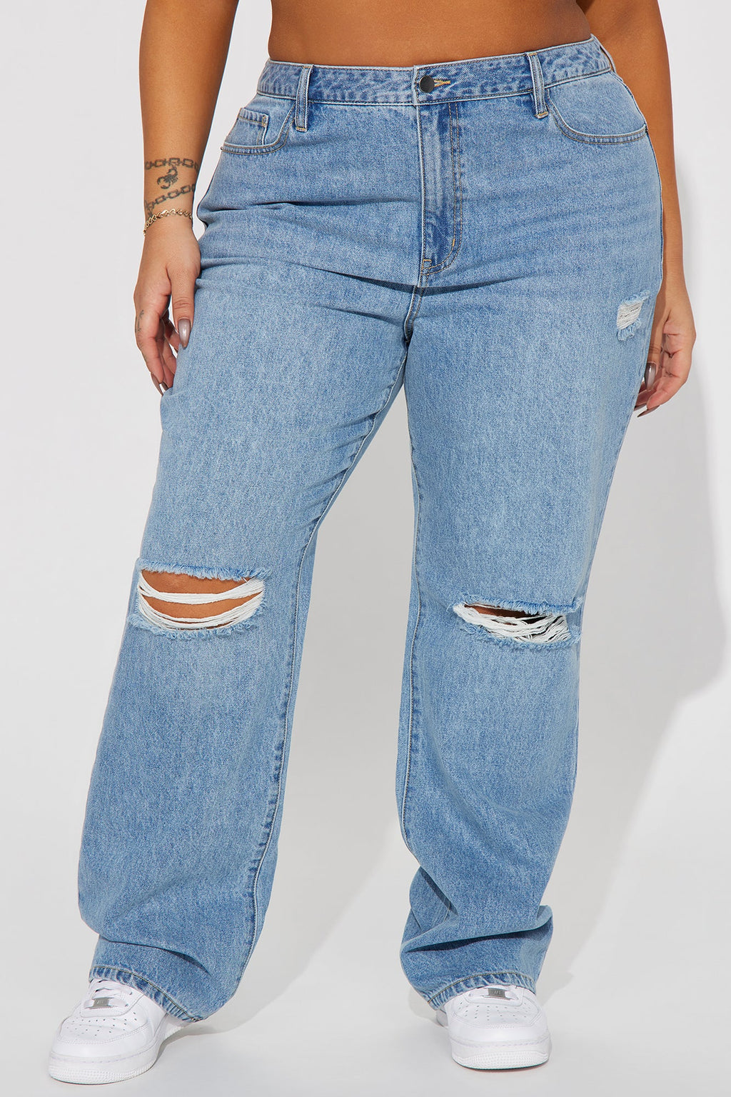 London High Rise Straight Leg Jean - Medium Wash