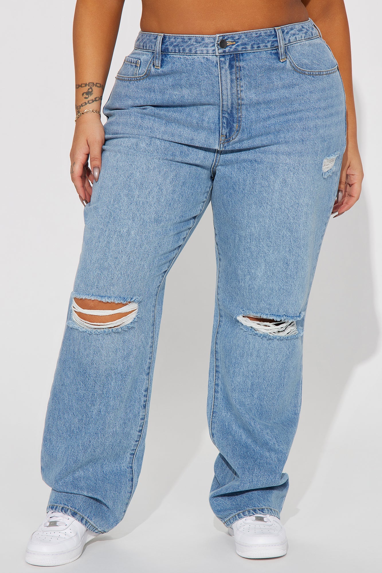 London High Rise Straight Leg Jean - Medium Wash