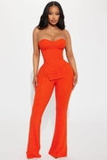 Call My Name Ribbed Pant Set - Orange