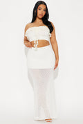 Island Sunsets Crotchet Maxi Skirt - White