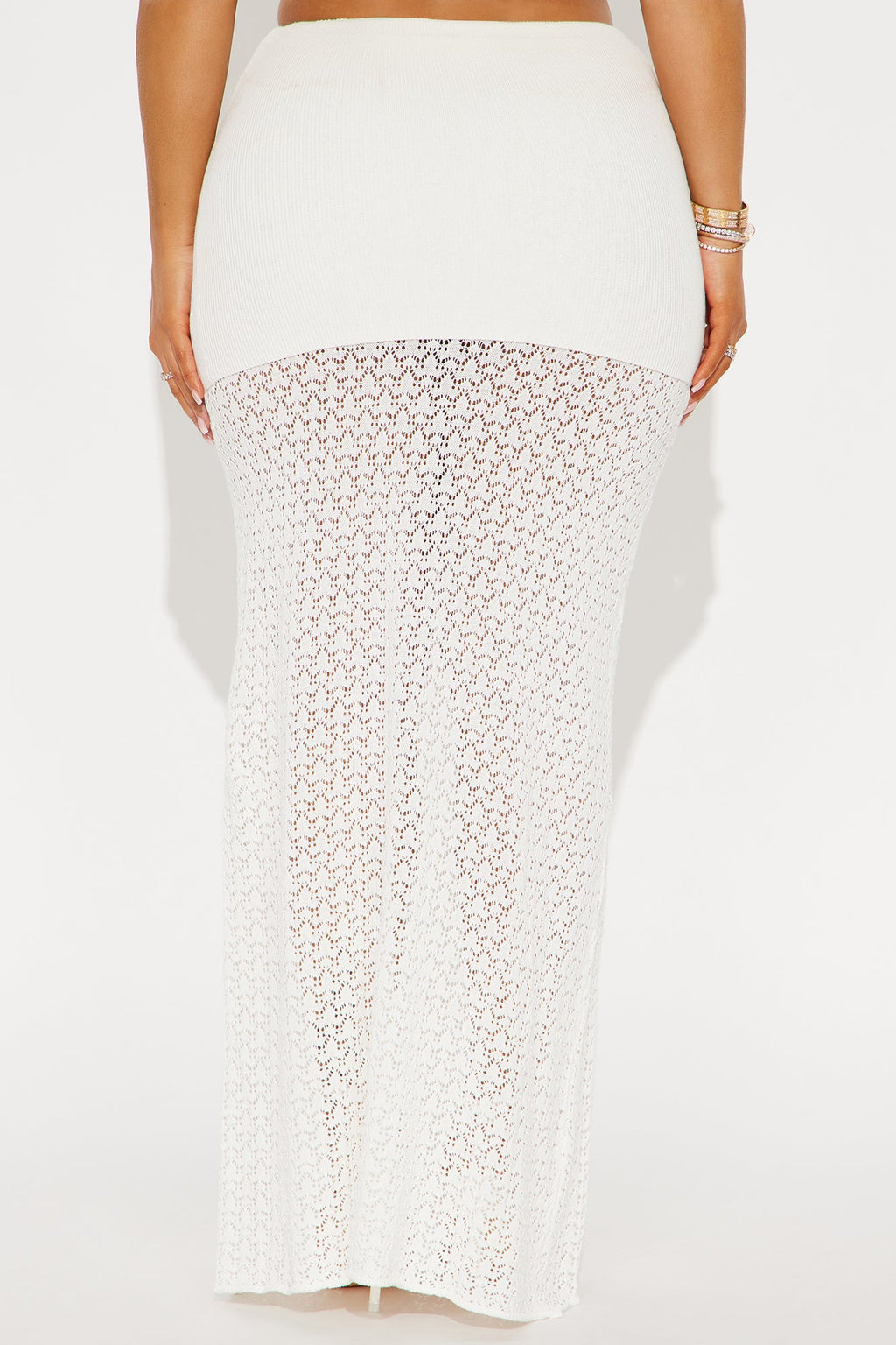 Island Sunsets Crotchet Maxi Skirt - White