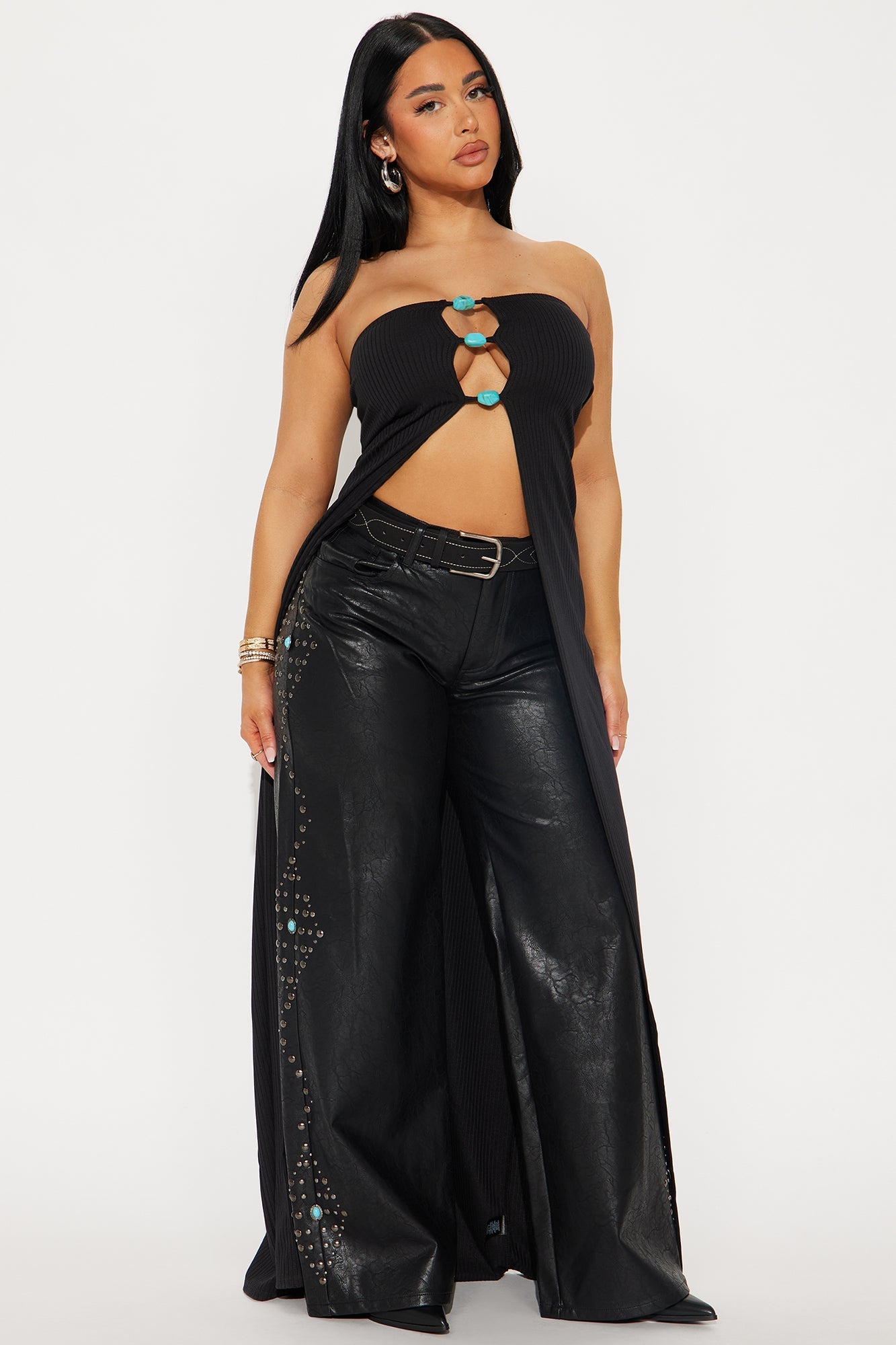Tranquility Ribbed Strapless Maxi Top - Black