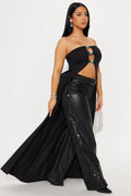 Tranquility Ribbed Strapless Maxi Top - Black