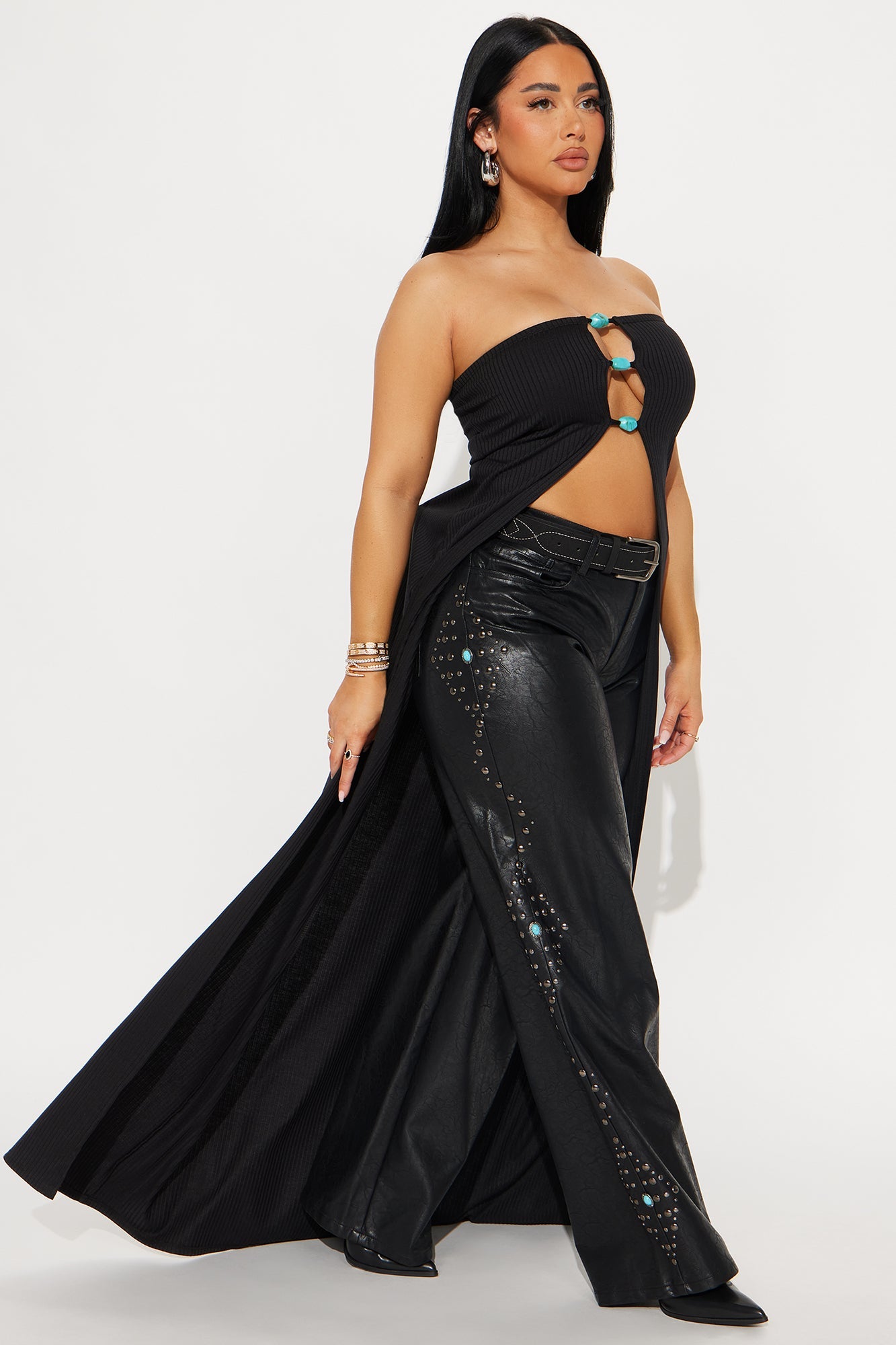 Tranquility Ribbed Strapless Maxi Top - Black