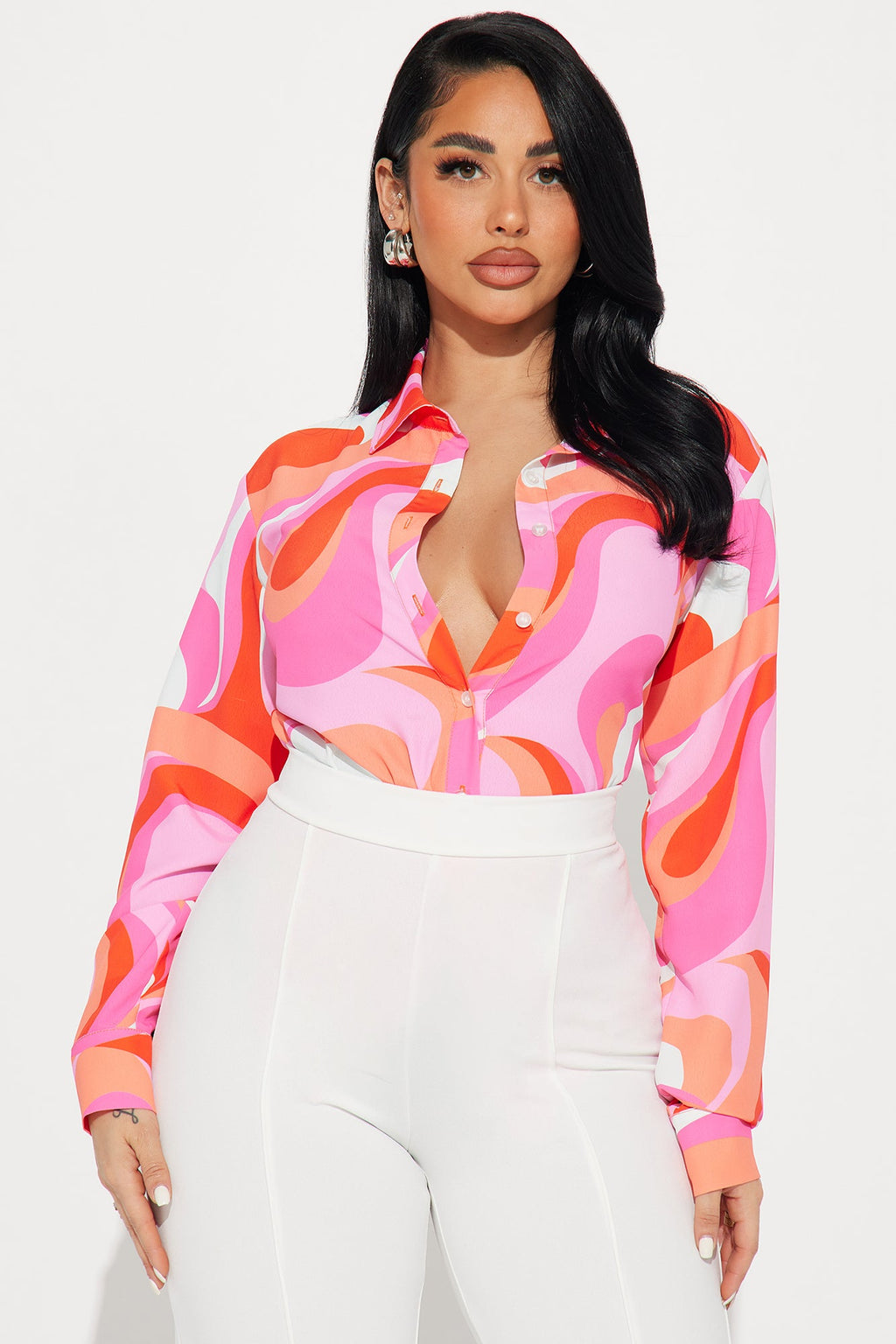 Perfect Vision Printed Shirt - Pink/combo