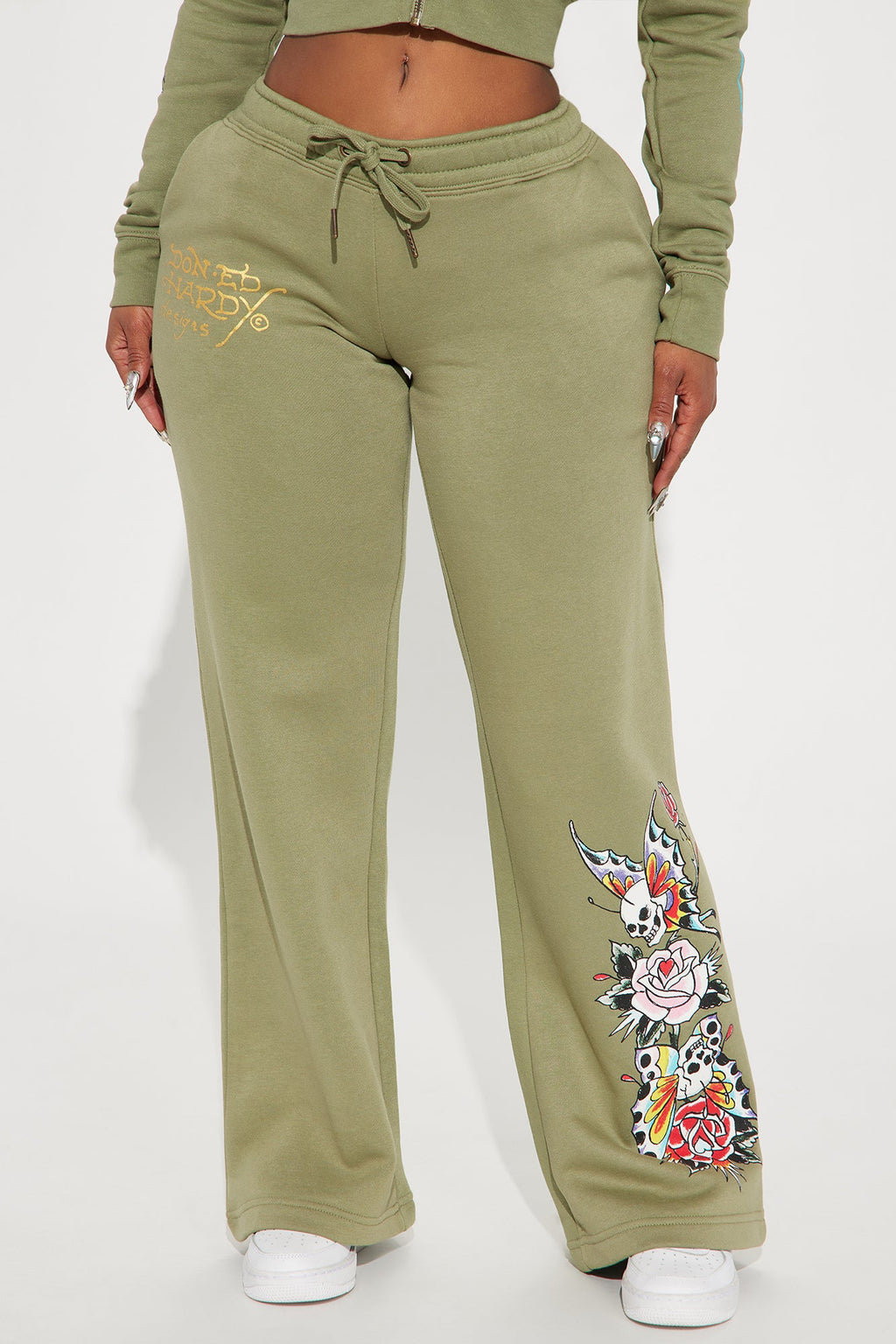 Ed Hardy Butterfly Pant - Sage