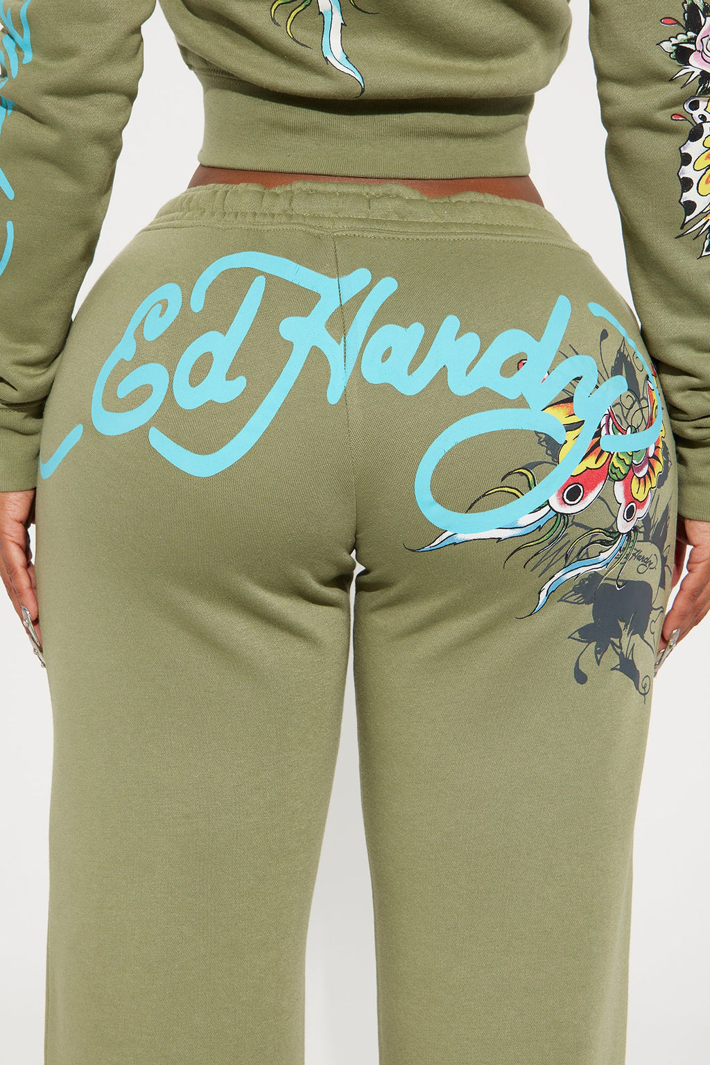 Ed Hardy Butterfly Pant - Sage