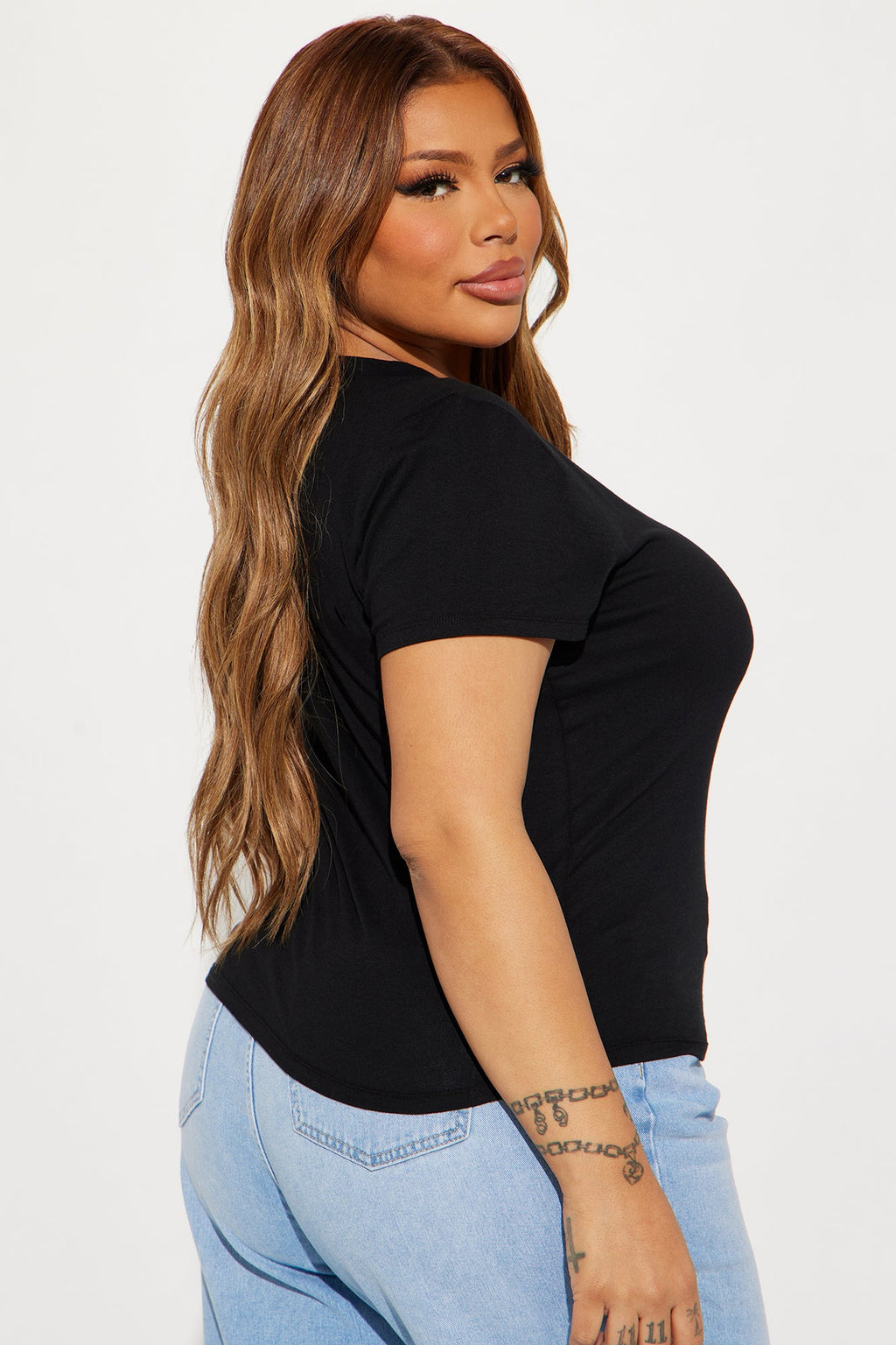Ashley V-Neck Top - Black