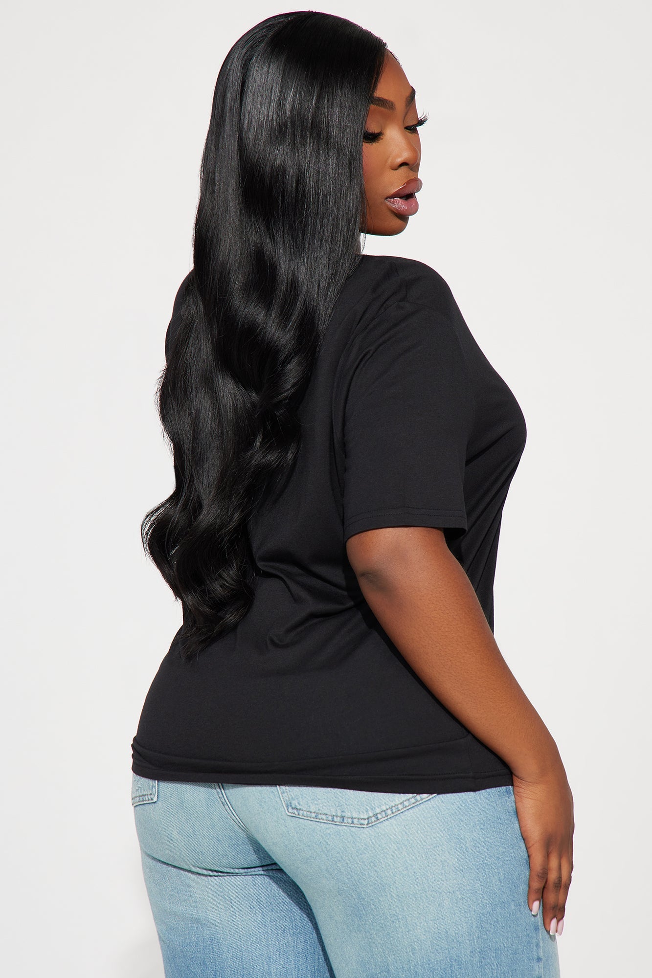 Ava V-Neck Tee - Black