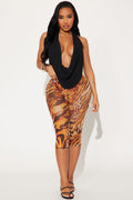 That's Hot Leopard Print Mesh Capri Legging - Brown