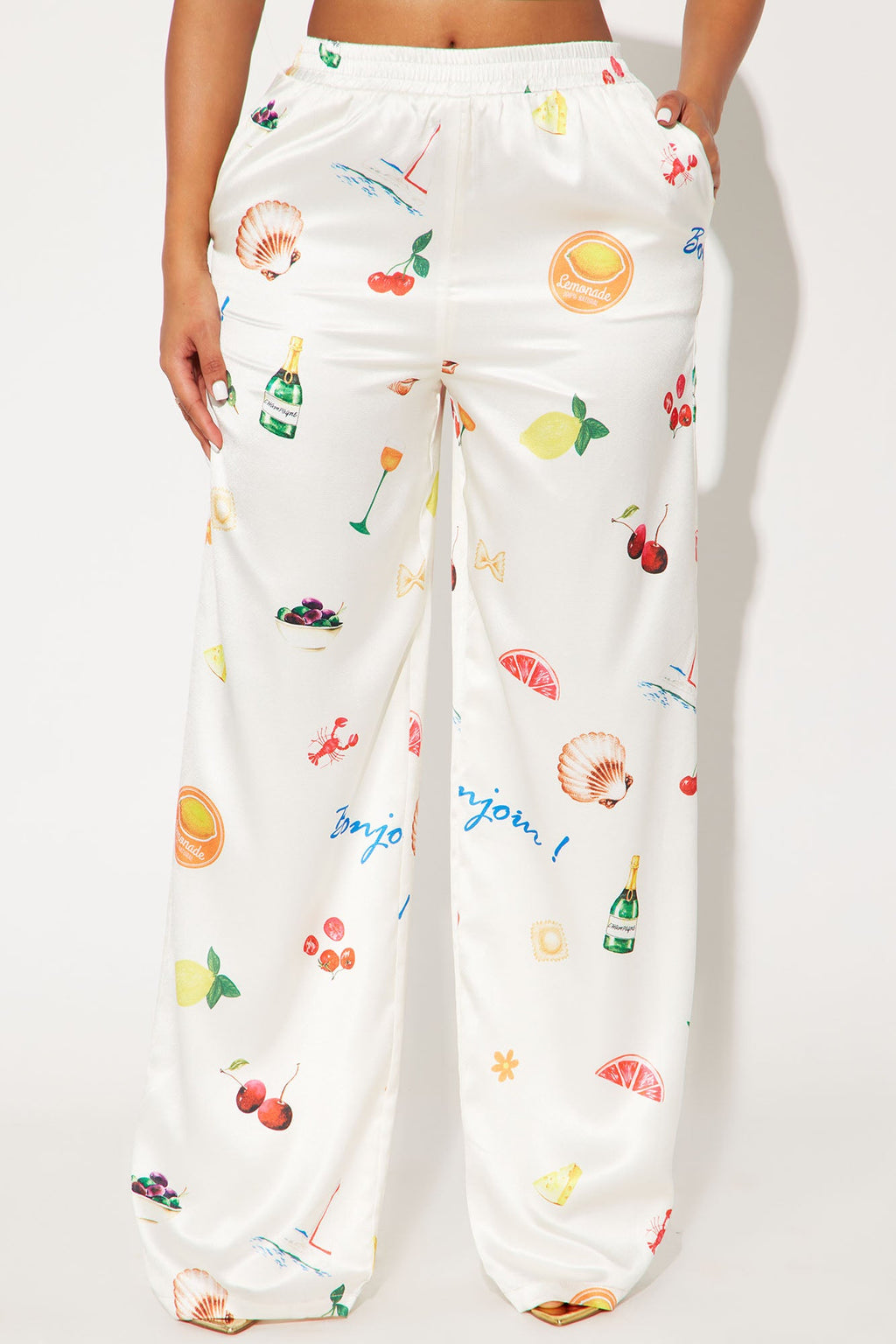 Coastal Getaway Wide Leg Trouser Pants - Cream