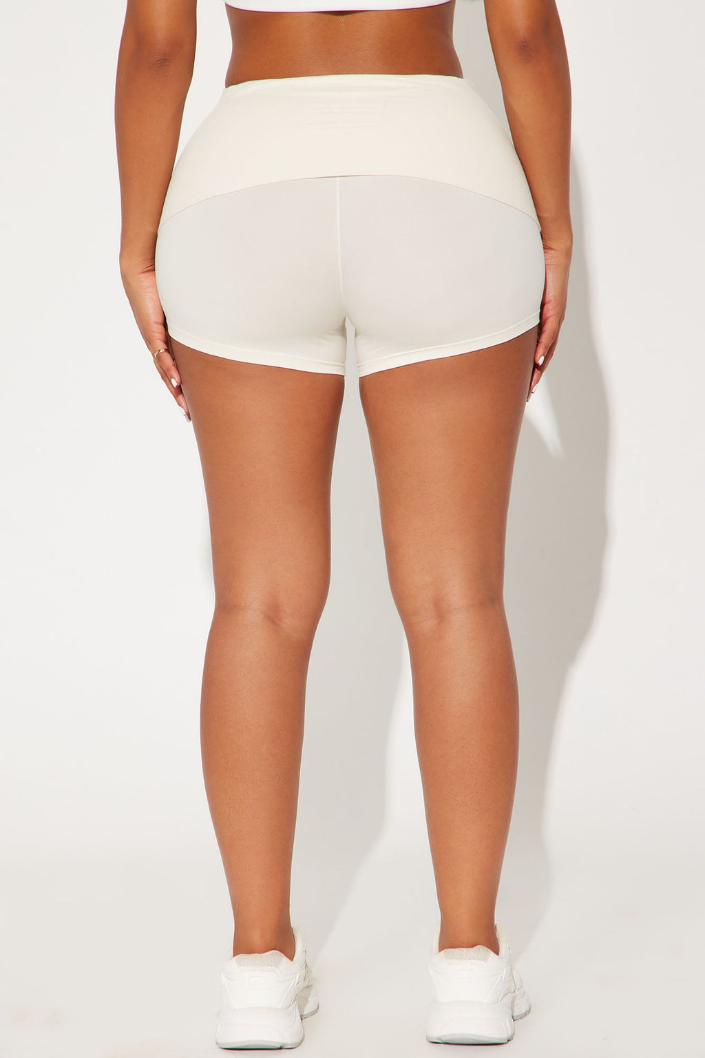Calm And Collected Active Fold Over Short - Cream