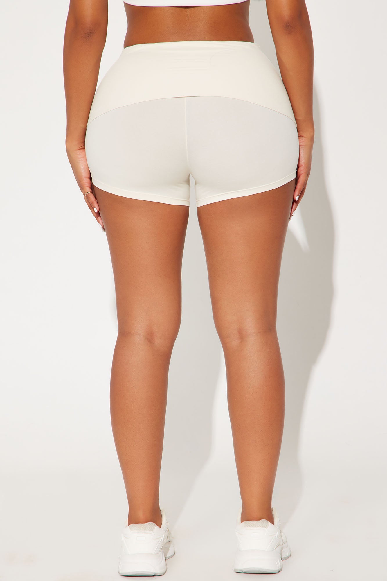 Calm And Collected Active Fold Over Short - Cream