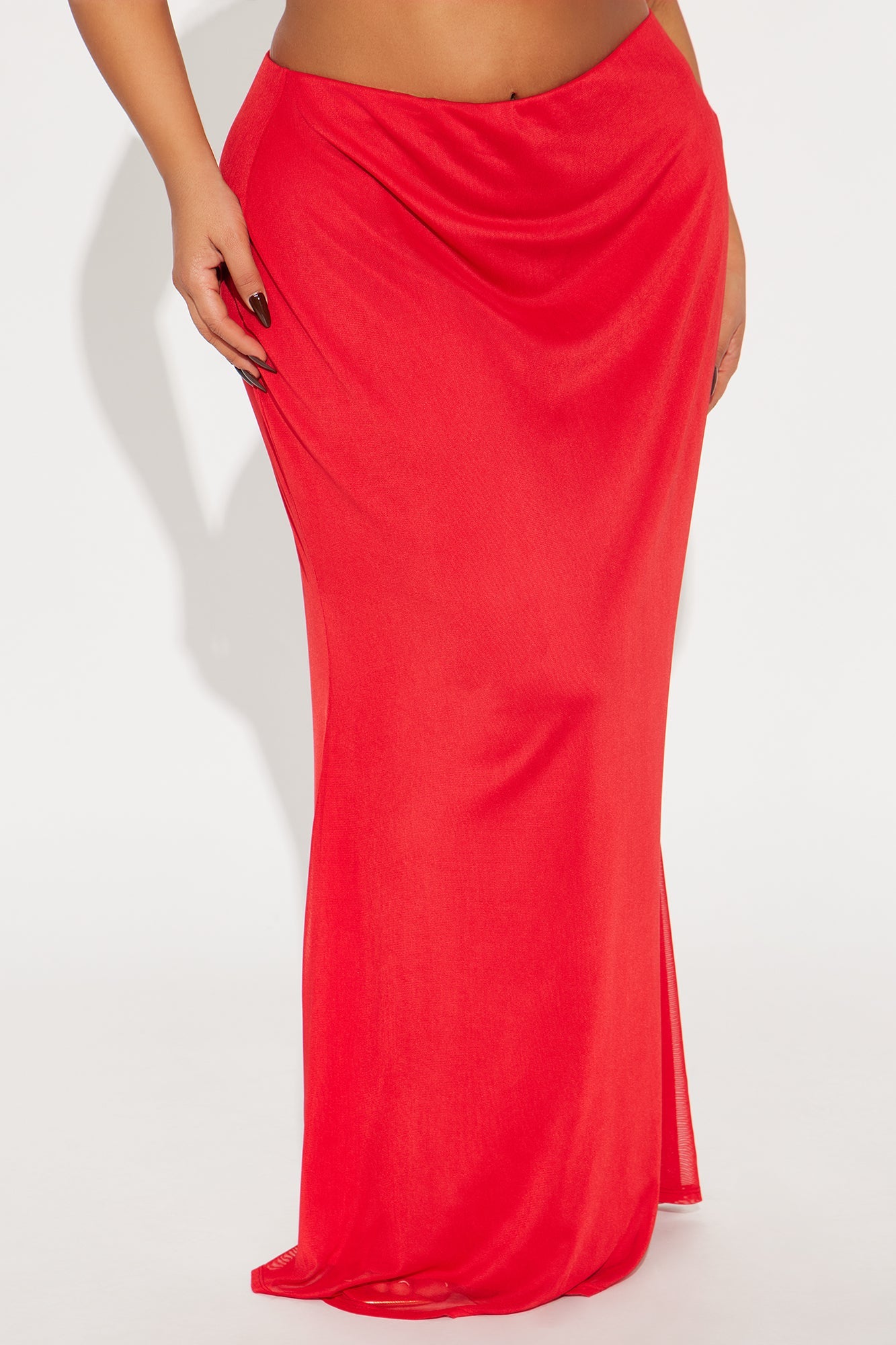 Malibu Mesh Maxi Skirt - Red