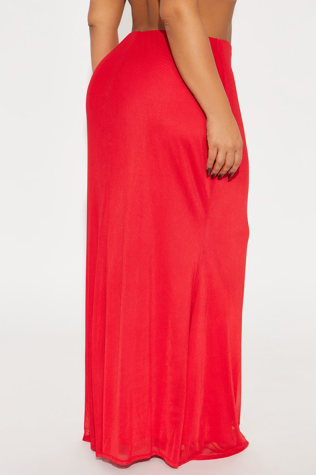 Malibu Mesh Maxi Skirt - Red