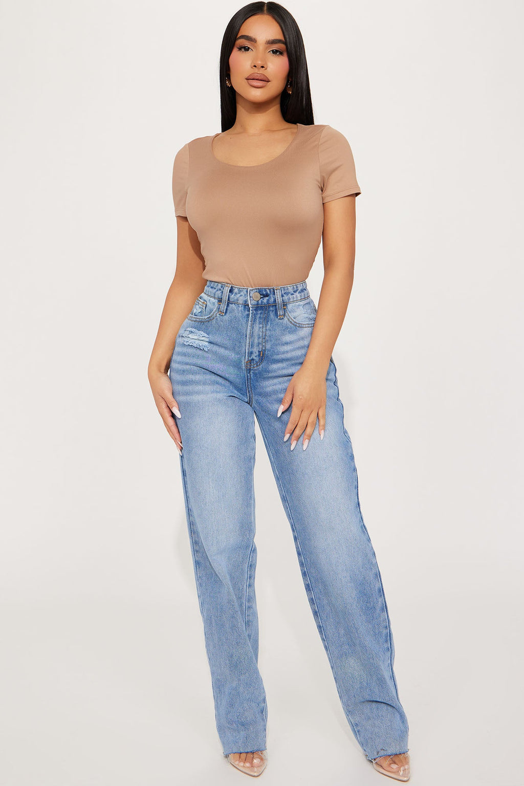 Kayla Double Lined Top - Taupe