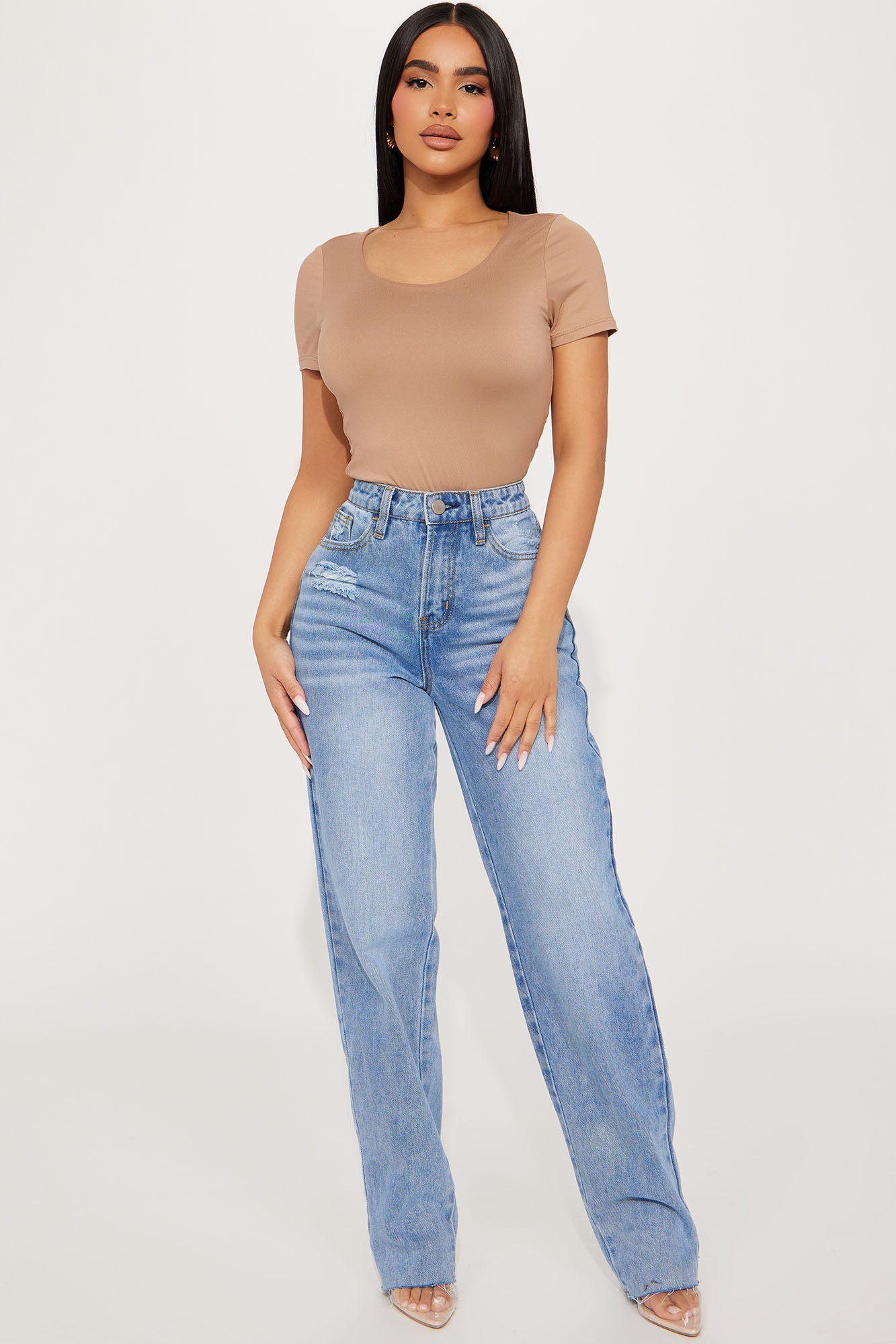 Kayla Double Lined Top - Taupe