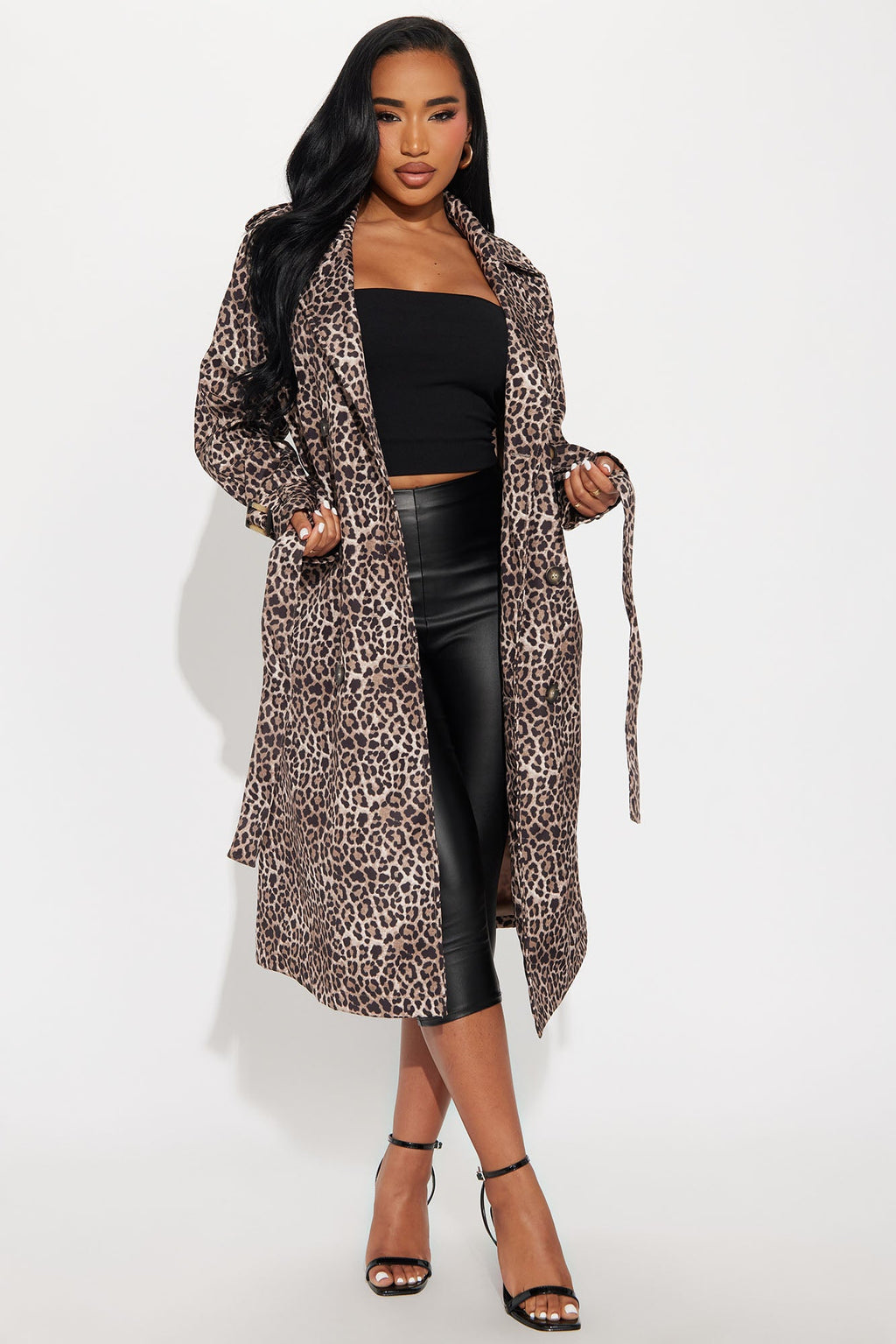 Nina Belted Leopard Trench - Leopard