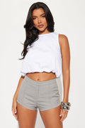 Casual Charm Bubble Hem Top - Off White
