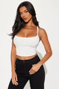 Rosalind Racerback Cami Top - White