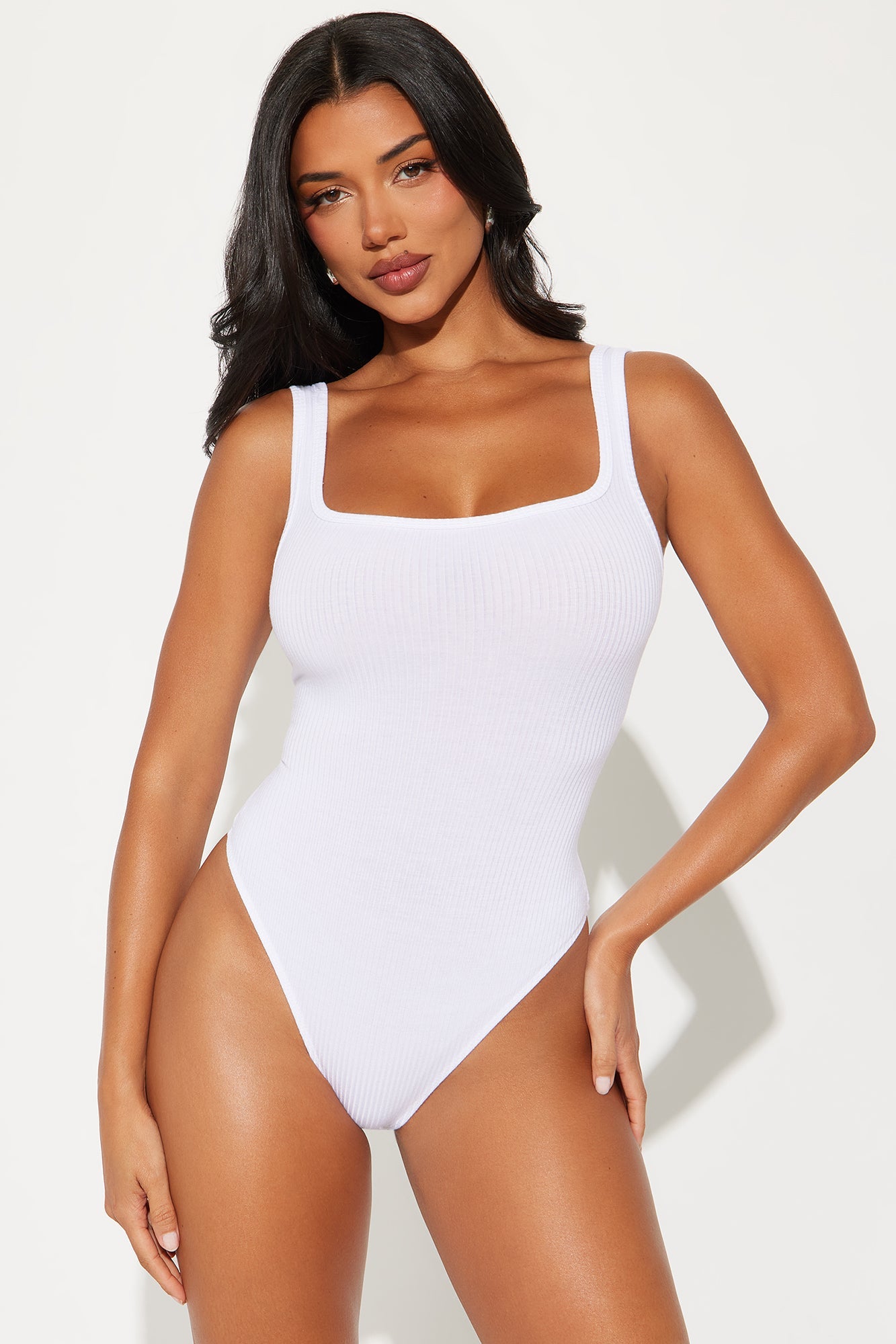 Ariana Ribbed Bodysuit - White