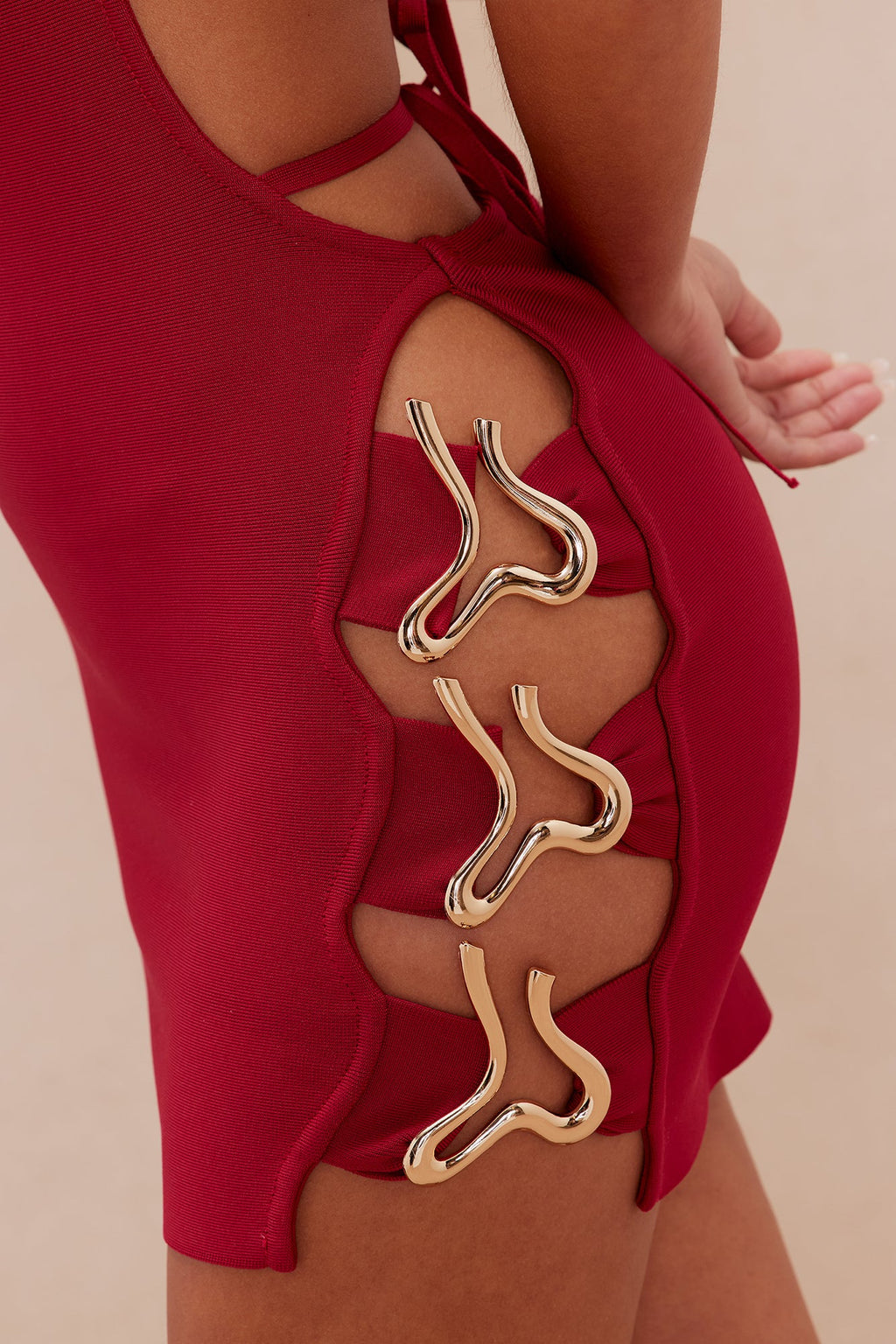 Kamira Bandage Mini Dress - Burgundy