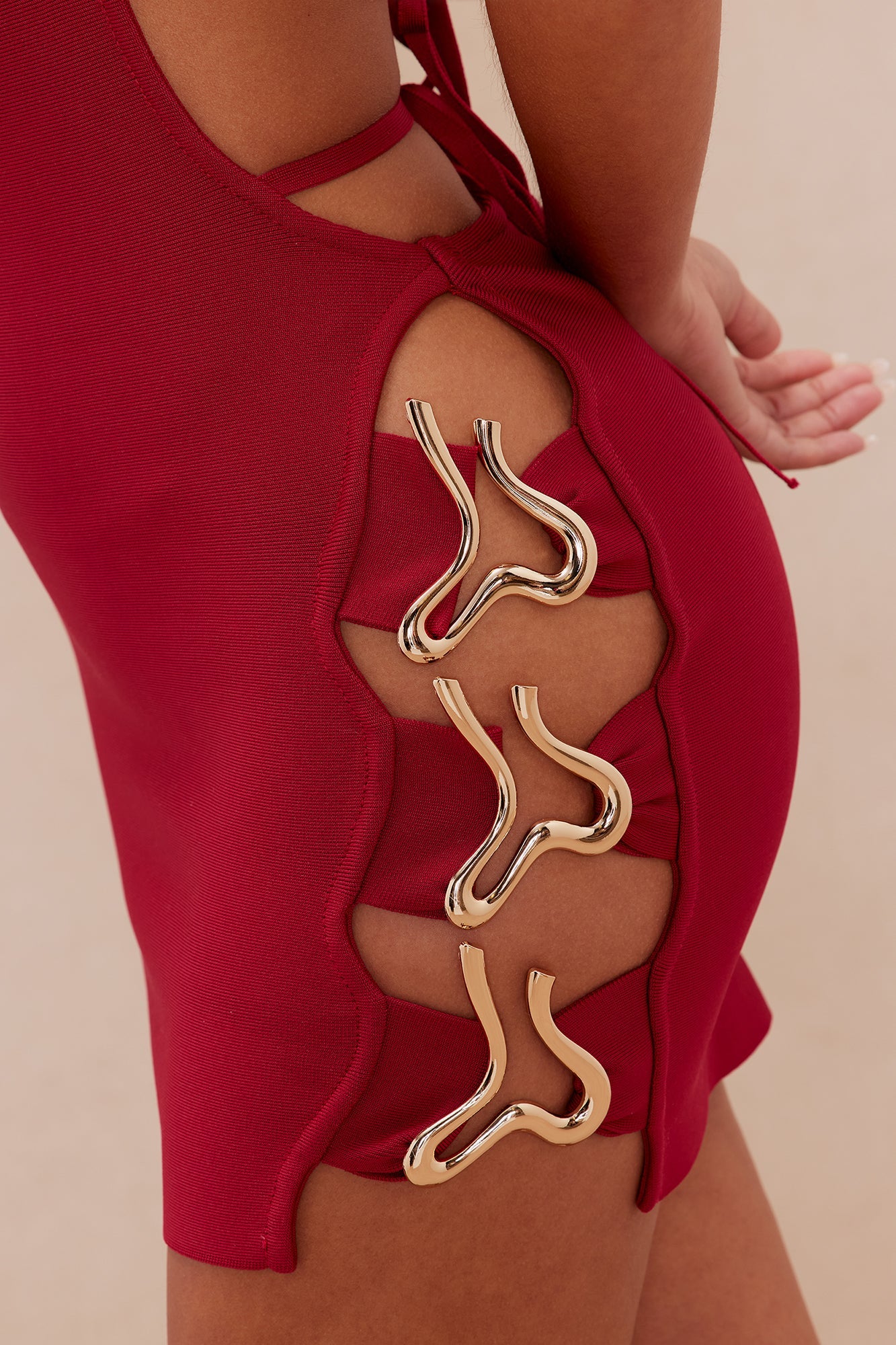 Kamira Bandage Mini Dress - Burgundy