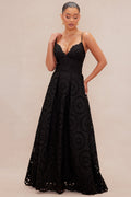 Isla Eyelet Maxi Dress - Black