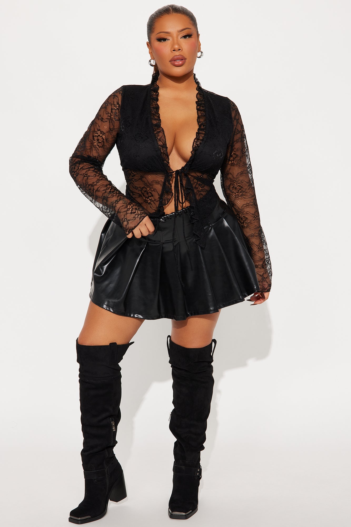 Make You Mine Faux Leather Mini Skirt - Black