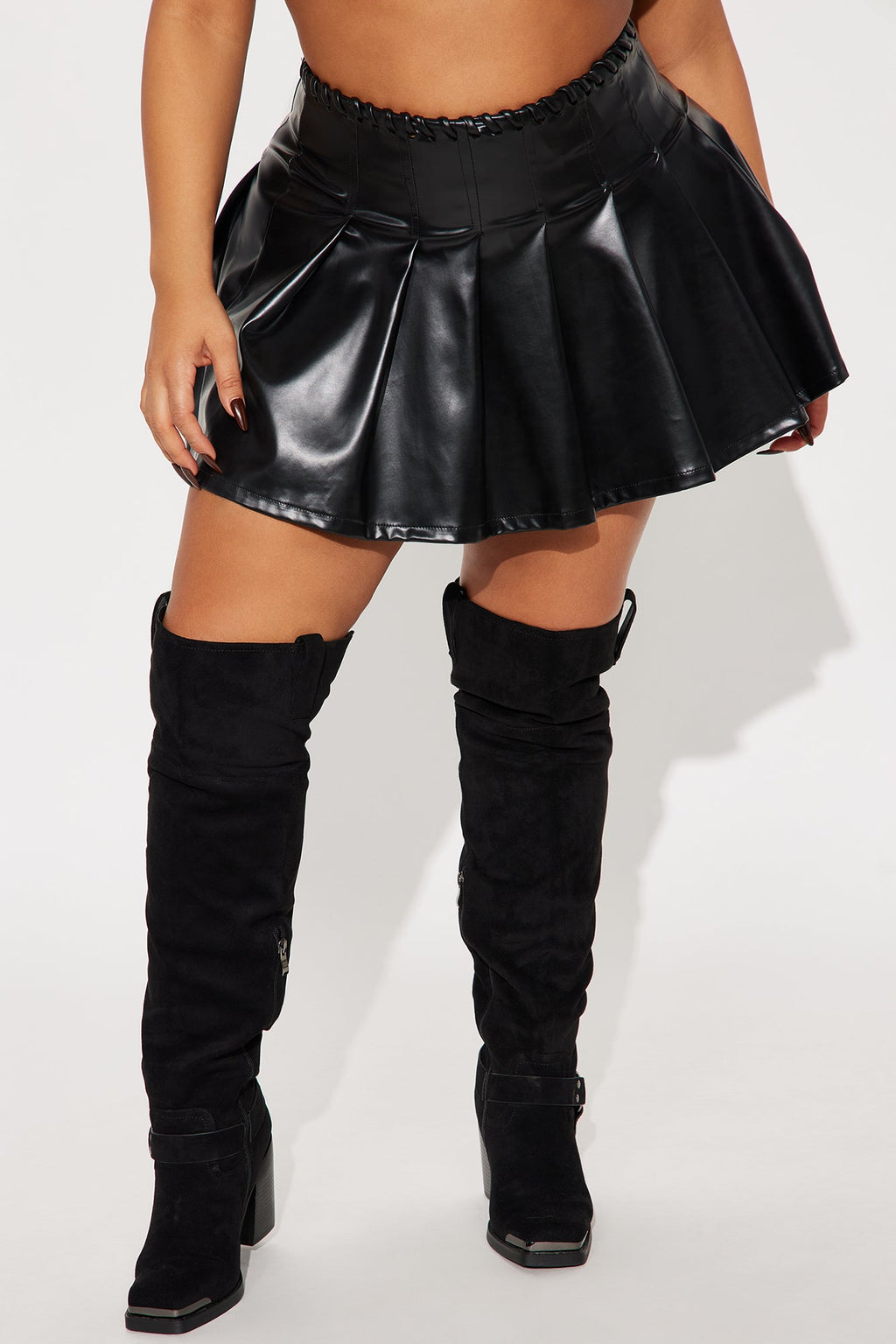 Make You Mine Faux Leather Mini Skirt - Black