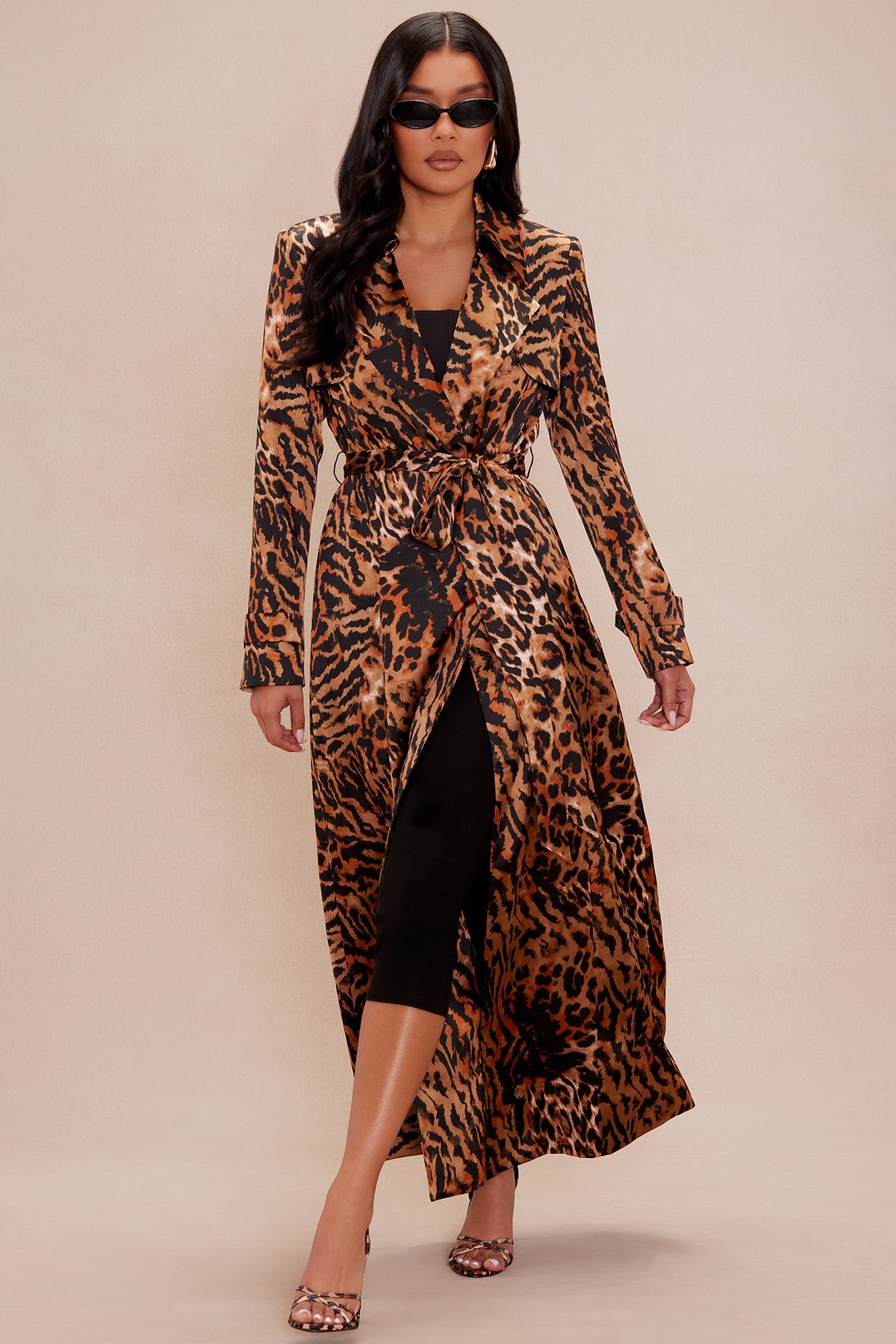 Candice Leopard Trench Coat - Leopard
