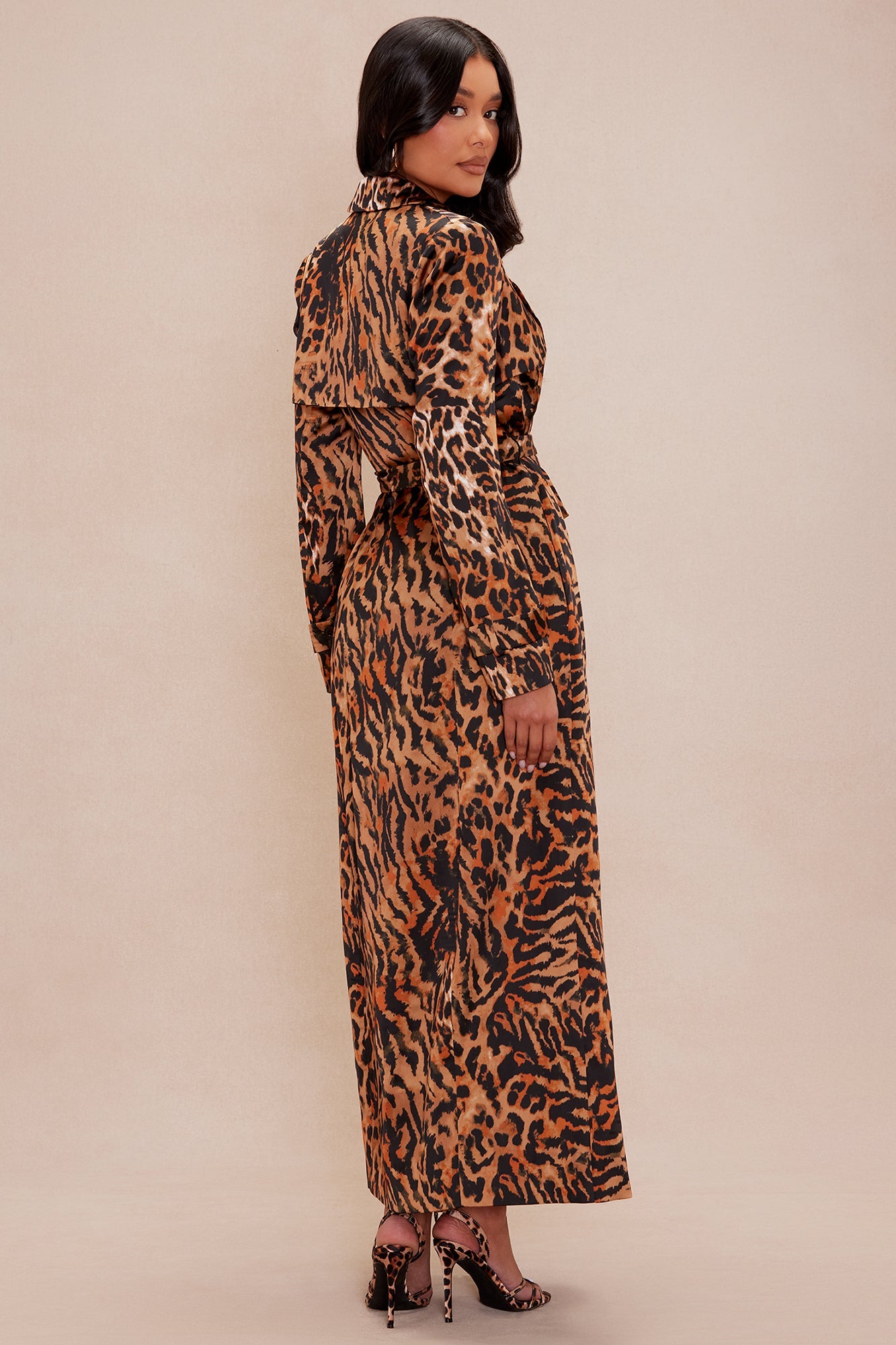 Candice Leopard Trench Coat - Leopard