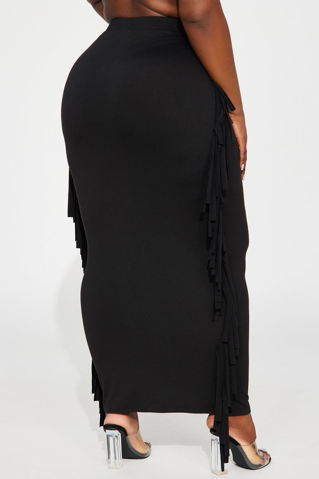 Going Places Fringe Maxi Skirt - Black