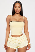 Brielle Lace Trim Cami - Yellow/combo