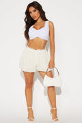 Kloe Lace Bubble Short - Cream